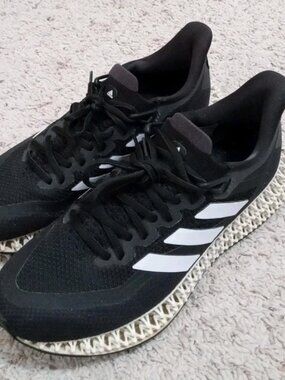 Adidas Men's 4DFWD 2 Running Shoes, GX9249, Core Black/White, Size 9.5